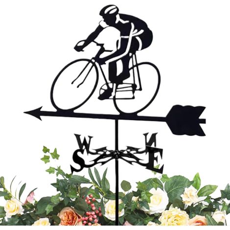 für Garten Fahrradfahrer Metall Wetterfahne Messwerkzeuge