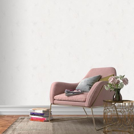 Papier peint uni blanc à motif abstrait | Tapisserie moderne blanche à motif éventail | Papier peint tendance pour salle de bain (1/4)