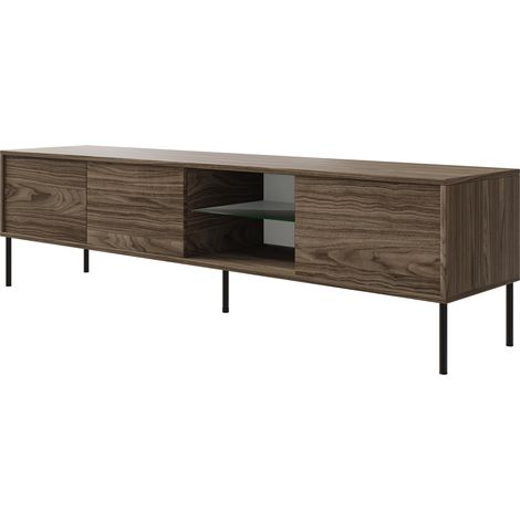 Selsey MODITY – Meuble TV 3 portes avec LED – couleur noyer – 175 cm (1/5)