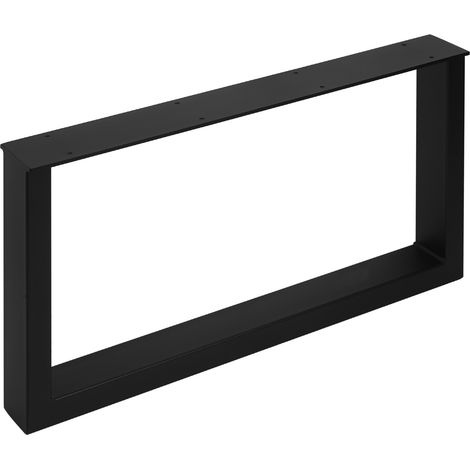 Tischgestell TAB Stahl schwarz matt Profil 80 x 40 mm (Höhe: 400 mm / Tiefe: 800 mm)