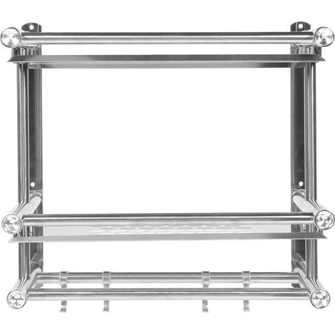 Double Layer Stainless Steel Bathroom Towel Rack
