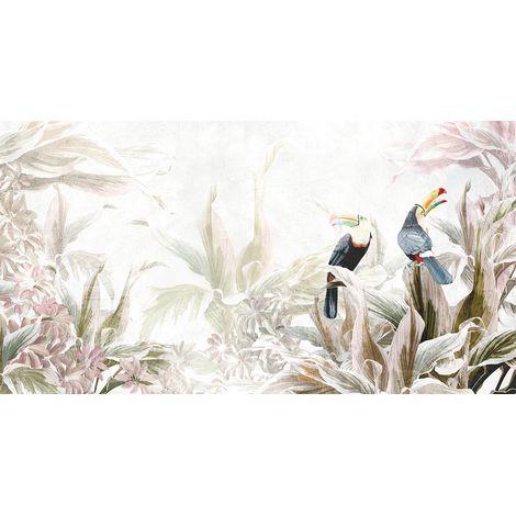Papier peint panoramique - Forêt Tropicale Toucan - 130 cm x 69 cm (1/2)