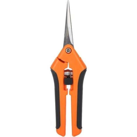 Self-Push Side-Locking Spring Garden Shears, Stainless Steel Garden Shears, Orange (1/5)