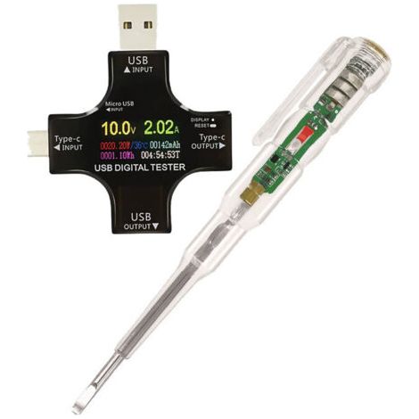 Voltmètre Ampèremètre 1 Pc Testeur De Testeur Pd De Type c Mètre Numérique De Adaptateur 3 En 1 Moniteur De Charge Avec Écran Testeur Multimètre Voltmètre De Abdos Surveiller Usb (1/5)