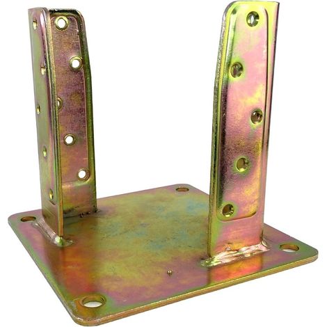 Junta Soporte de Pilares de Madera al Suelo mod. 800 Acero Bricomatado Medida - 202 x 202 mm. (1/4)