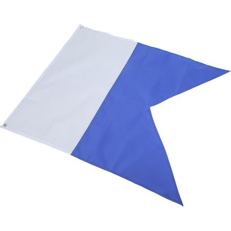 Drapeau de Signalisation Plongée 70x60 cm - Polyester Résistant pour Apnéistes et Plongeurs, Couleurs Éclatantes Bleu Marine et Blanc (1/5)
