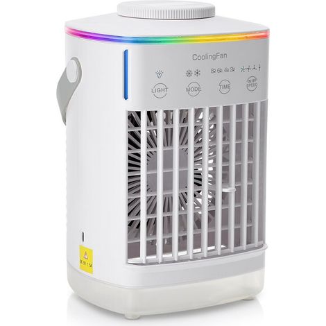 Tragbare Klimaanlage 700 m³/h, Verdunstungskühlung, 4 Geschwindigkeitsstufen, USB-Tischventilator - KZQ (1/5)