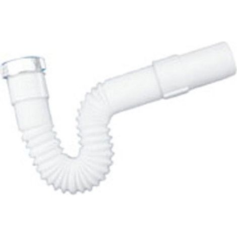 Sifone scarico in polipropilene pp spiralato acciaio estensibile ed comprimibile per lavabo/bidet e cucina 11/4"ø32 (1/3)