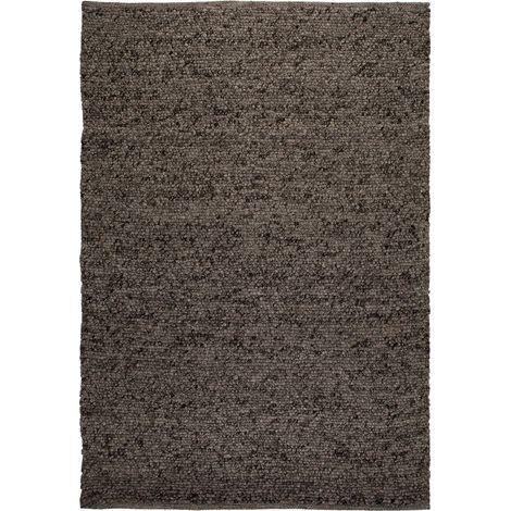 Tapis en laine graphit tissé main réversible - 150 x 80 cm