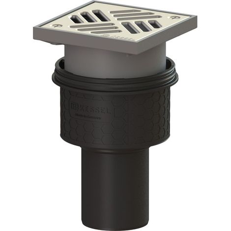 -Boden-/Deckenablauf Ecoguss DN 80, senkrecht, Schlitzrost (1/2)