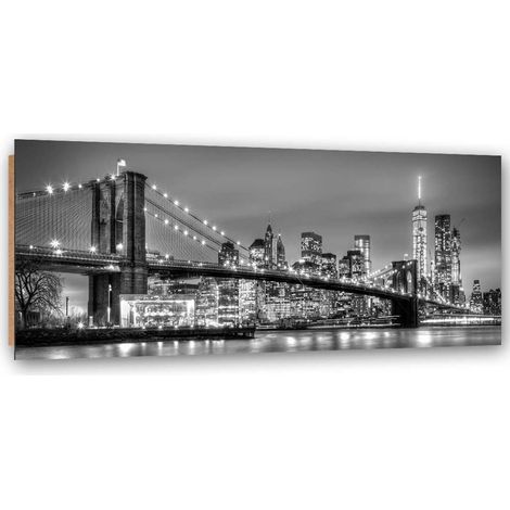 Quadro deco panel, Ponte di Brooklyn - 120x40 (1/5)