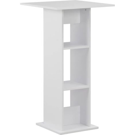 Table haute Table de bar - Mange-Debout Blanc 60x60x110 cm BV147578 - BonneVie (1/5)
