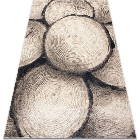 Teppich FUSION 9612 creme / beige - Baum Holz, modern, abstrakt beige 280x370 cm