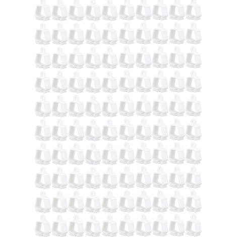 100 fascette stringitubo multifunzionali in ABS per tubi dell'acqua, abbeveratoi per polli, di colore bianco e quadrato. (1/5)