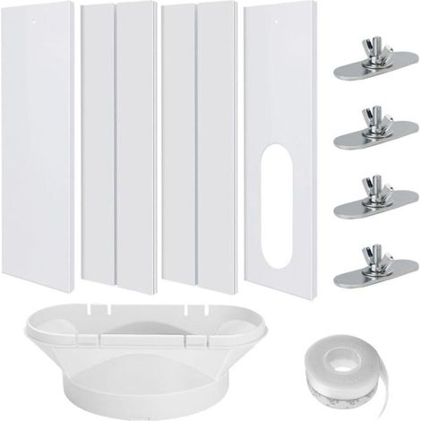 Kit Calfeutrage Climatiseur, 4PCS Joint de Fenetre Climatisation Réglable, Calfeutrage Fenetre Climatiseur, Kit Fenetre Climatiseur Mobile, Adaptateur Tuyau Climatiseur Mobile 13cm (1/4)