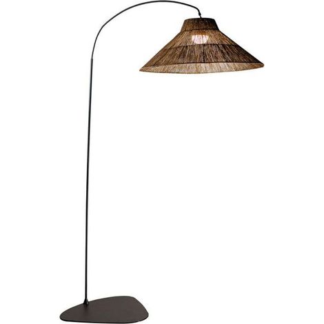 2-in-1 Außenlampe LED Modul Akku 230 cm hoch IP54 2700 K Fernbedienung dimmbar Seegras Metall Stehleuchte außen Wandlampe Garten Terrasse (1/5)
