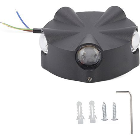 Applique Murale LED Simple Ronde Aluminium Extérieur tanche Noir Applique Murale 5W 5LED Cinq Ctés clairage AC85265V (1/5)