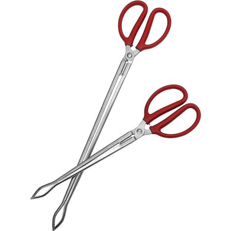 pinces à anguilles, crabes et poissons de vase, longues pinces à déchets pour l'extérieur - Courbes (Rouge) (1/4)