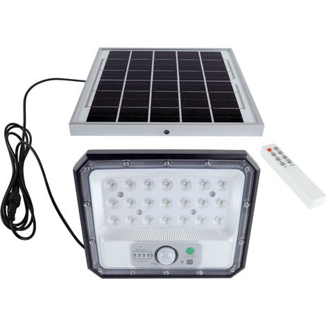 Projecteur solaire LED 7 W avec détecteur de mouvement PIR, noir, IP65, HEROS Struhm (1/2)