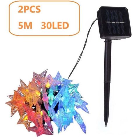 SPV 5M Solar Lights 2 Pack 30 LED Multi-Color Five-Pointed Star Solar Lights MUMU (1/4)