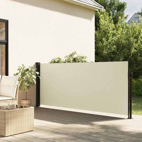 Auvent latéral rétractable - 4004280 - Crème 117x300 cm - Résistant eau & UV - 2 poteaux + accessoires (1/5)
