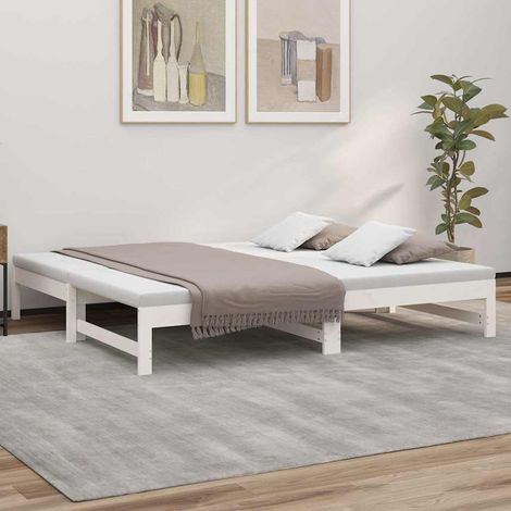 Sofá cama extraíble madera maciza de pino blanco 75x190 cm (1/5)