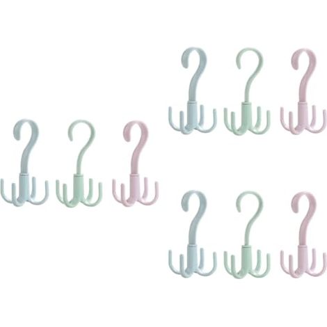 9pièces Rotatifs Multifonctionnels à Pour Accessoires De Rangement Étagère De Suspension Pour Écharpes Et Chaussures Vert Rose Bleu (1/5)