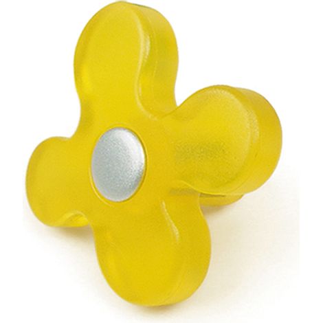 Blister con 6 pomos de plástico con acabado amarillo, dimensiones: 49x49x26mm ø: 49mm - (1/3)