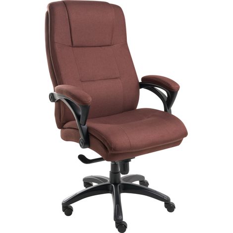 Silla ejecutiva de oficina asiento inclinable acolchado grueso lino marrón Magnus