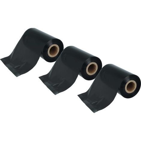 vhbw 3x Thermal Ribbon compatible with Valentin Vario 104/8, 107/12, II-Serie, Pica, Solo Label Printer, 110 mm x 300 m, Wax-Plus, Black (1/5)