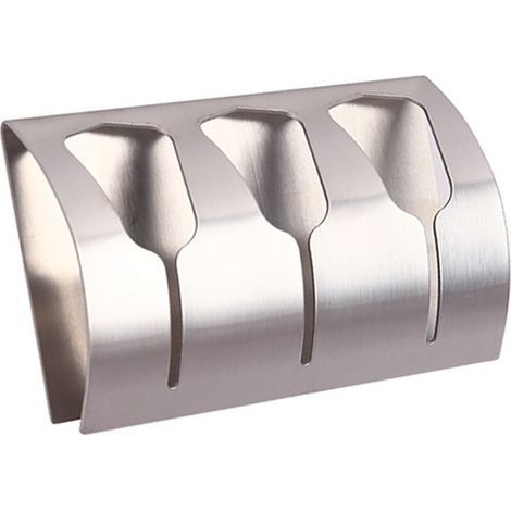 Lntyq Porte Serviette Salle de Bain Adhésif, Patère Torchons Cuisine avec 3 Crochets INOX Brossé, 10 kg (1/4)