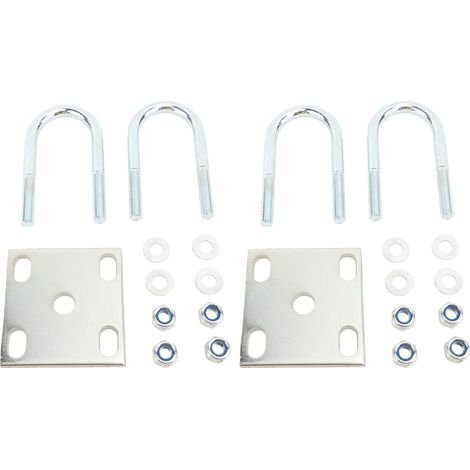 Kit de 2 boulons en U pour axe métallique, ressorts à lames, capacité de charge de 150lb, avec plaque pour remorque de bateau, ponton, arbres ronds de 60mm (1/5)