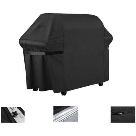 Housse Barbecue Gaz, Bache Barbecue Exterieur Rectangulaire 145 x 61 x 117 CM,Housse Plancha 210D Etanche,Anti-UV Imperméable pour Weber, Holland, Jennair Campingaz etc,TRIMEC (1/5)