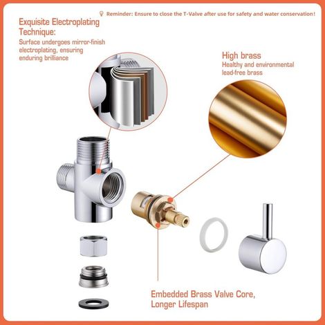 Irovami Douchette WC à main , Bidet WC G7/8" + séparateur d’eau – Pistolet 304 inox hygiène salle de bain argent (1/2)