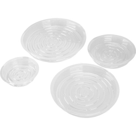 Lot de 20 soucoupes pour plantes (6, 8, 10 et 12 pouces) en plastique transparent résistant, pour pots de fleurs d'intérieur et d'extérieur. (1/5)