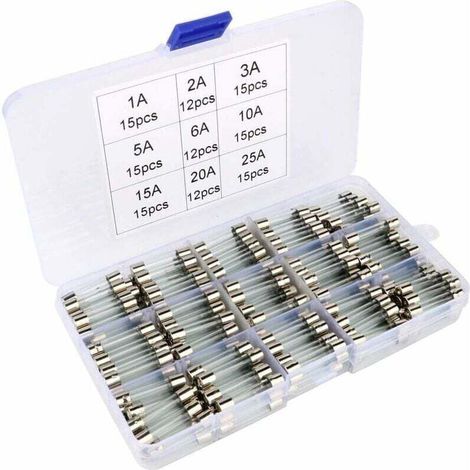 Kit Fusibles Verre 126 Pcs 30mm Coup Rapide Voiture Auto Ampérages 1A à 25A Assortiment