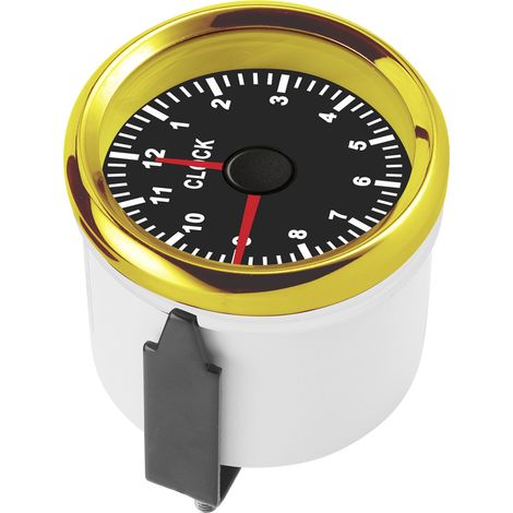 Compteur Horamètre Universel 2-en-1 0-12V/24V Rétroéclairage Rouge Cadran Noir Liseré Or pour Voiture Bateau Yacht Moto (1/5)