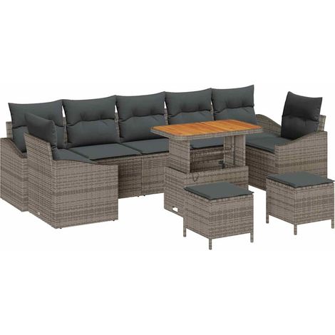 Maison Exclusive - Gartensofa-set mit Kissen mit Speicher 10 pcs