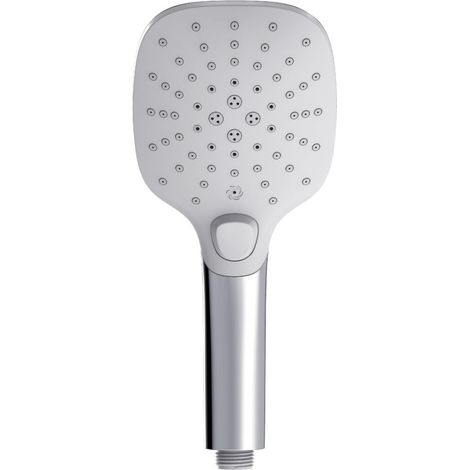 Primaster Handbrause 3 Strahlarten Water Dance quadratisch chrom-weiß wassersparend Handbrause (1/3)