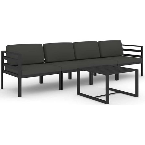 Maison Exclusive - 5-tlg. Garten-Lounge-Set mit Kissen Aluminium (1/5)