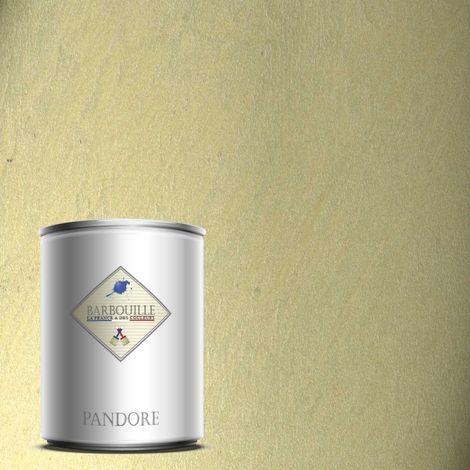 Pandore 1L  Peinture effet Métallisée Couleur  PLATINE JAUNE  LIMBES avec spatule (1/4)