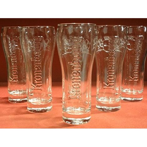 Lot de 6 verres Kronenbourg - 25 cl - Modèle embossé - Hauteur 17 cm