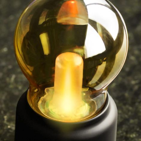 Veilleuse USB Rechargeable Ampoule Lampe ABS et Verre Lumière Chaude Lampe de Table Douce Protection des Yeux Texture Métallique pour Chambre Chevet Bureau Salon (BLACK) (1/5)