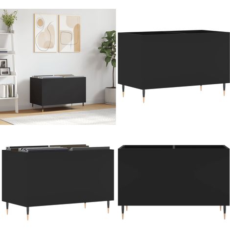 Armoire à disques noir 74,5x38x48 cm bois d'ingénierie - Meuble Vinyle - Armoire Disque - Rangement Musique - Étagère Vinyl - Support Lp - Home & Living (1/5)