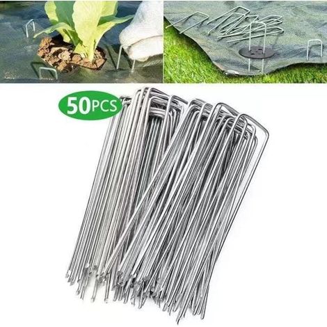 Lot de 50 piquets de Fixation en Acier H200mm, L4mm, Ø2,5mm Tête Plate (1/4)