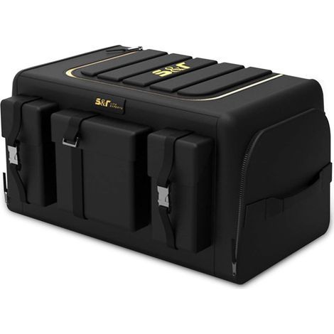 Organisateur de Coffre de Voiture Sacs pour Coffre de Voiture en Oxford sac 3 Fois la Taille Pliable Grande Capacité Organiseurs pour Auto/SUV/Camion (Noir, 50L Avec poches latérales) (1/5)