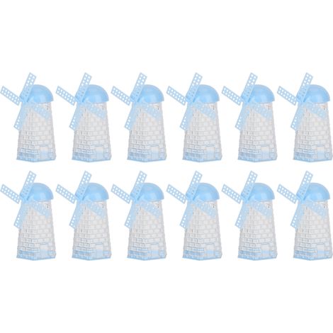 Lot de 12 boîtes à bonbons en forme de moulin à vent, en plastique, pour cadeaux de mariage et décoration de baby shower (1/5)