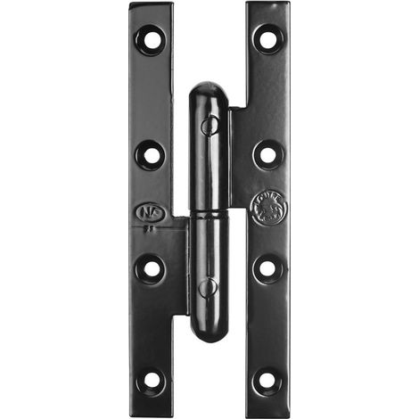 Paumelle renforcée roulée gauche 140 x 55 mm – Charge maximum 50 kg – Pour bois dur – Finition galvanisée – Clemenson