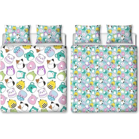 Parure de lit Double Happy Design Housse de Couette réversible à 2 côtés avec taies d'oreiller Assorties (1/5)