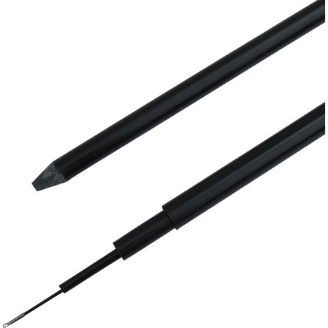Telescopic Flag Pole Windsock Mast with Support Stake 7M Black (Fibreglass Extending Retractable Camping Garden Festival)